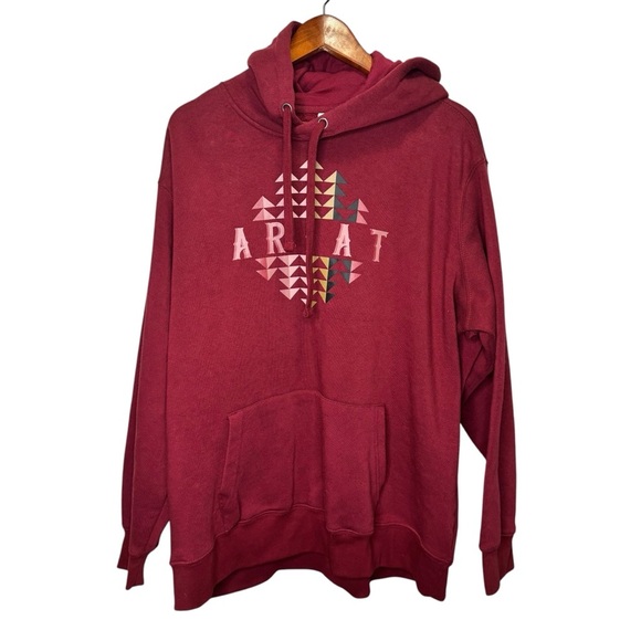 Ariat REAL Beartooth Burgundy Hooded Sweater Size XXL - Picture 3 of 11